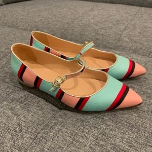J crew candy stripe flats